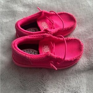 Hey Dude Kids Neon Pink Sneakers